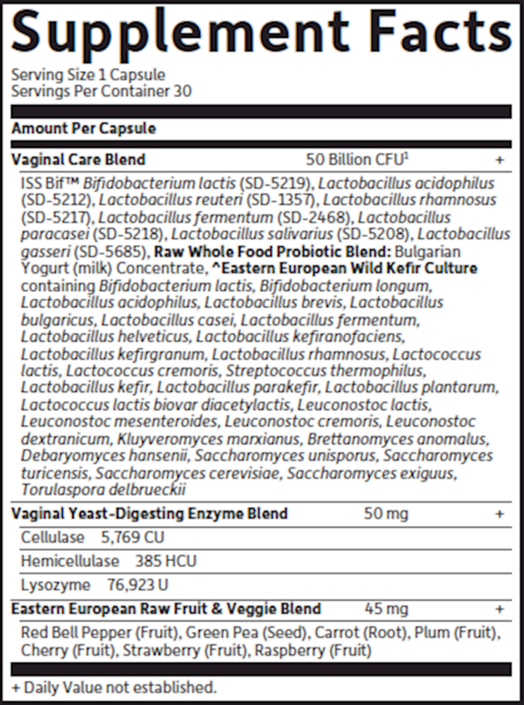 Raw Probiotics Vaginal Care