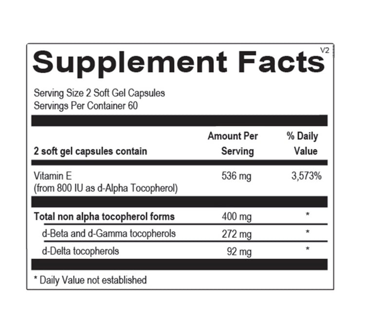 Natural Vitamin E Mixed Tocopherols - 120 count