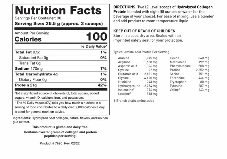 Hydrolyzed Collagen Protein